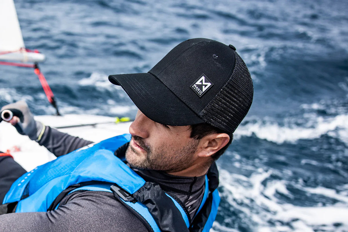 Person in Magic Marine headwear.